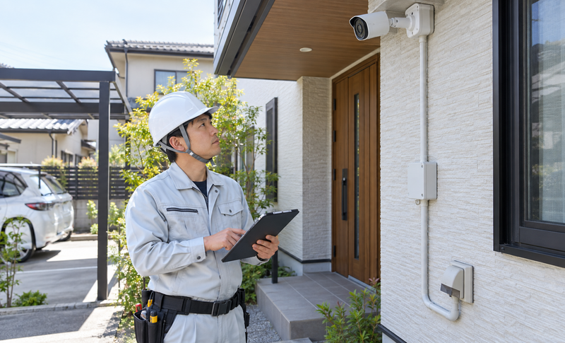 分電盤の空き回路と家電用回路を確認する電気工事士のイメージ