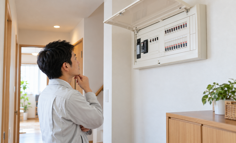 家庭の分電盤を安全に確認するイメージ
